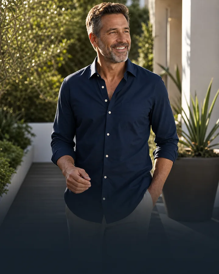 Healthy middle-aged man enjoying time outdoors